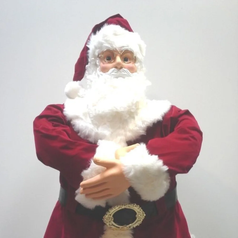 Vintage Life Size Animated Santa Door Greeter Five Feet Tall